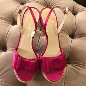 Pink fuchsia satin and rope heels Stuart Weitzman